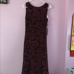 Velvet floral maxi dress with double slit